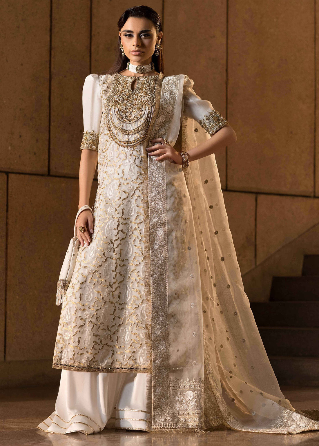 Mahum Asad | Dream a Little Dream of Me | Pearl XS Ivory Organza