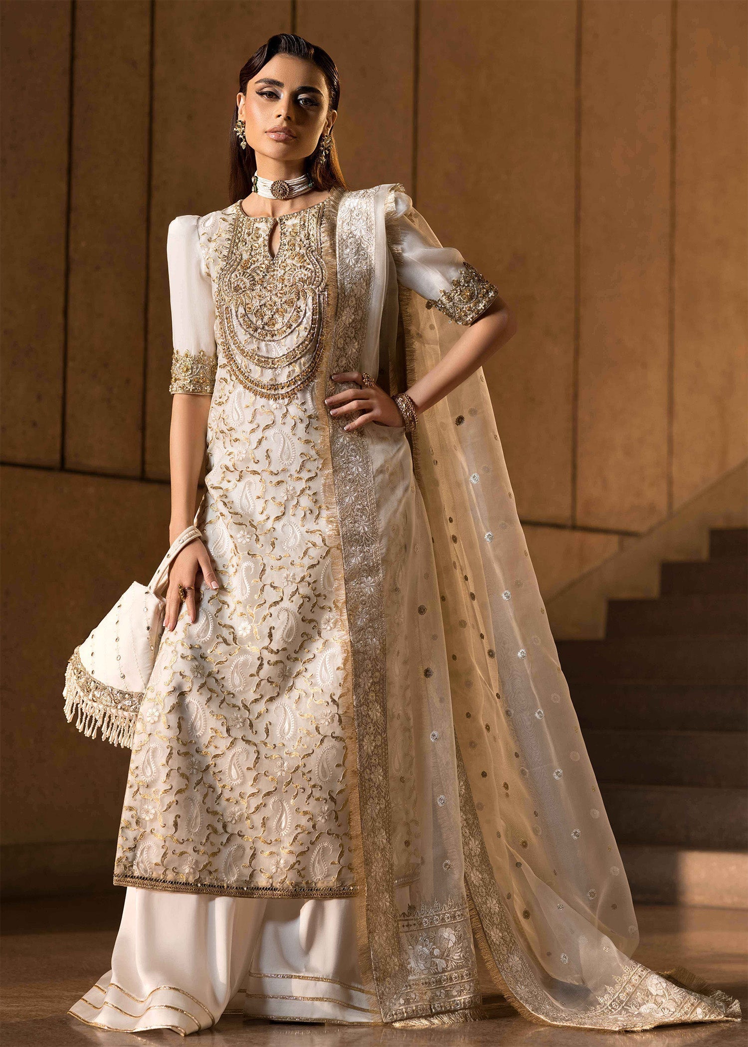 Mahum Asad | Dream a Little Dream of Me | Pearl XS Ivory Organza