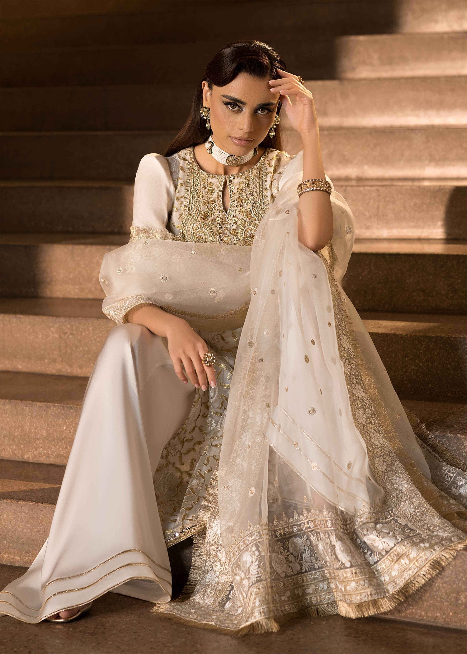 Mahum Asad | Dream a Little Dream of Me | Pearl M Ivory Organza