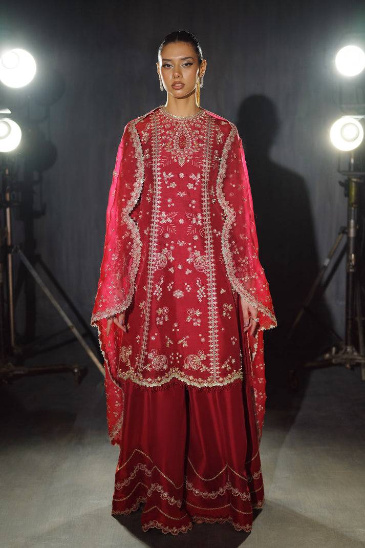 Nyra | Silk Pret A Porter 25 | Rosette - Pakistani Designer Dress - by Nyra | Type: Ladies Clothes - 100% Original at Saira Sultan