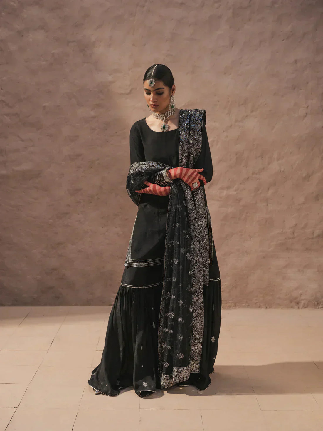 Erum Khan | Shab Siyah 23 | Aaina - Pakistani Designer Dress - by Erum Khan | Type: Formal - 100% Original at Saira Sultan
