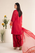 Maria B | Casual Pret 25 | DW-EF25-15 S Red Jacquard Lawn