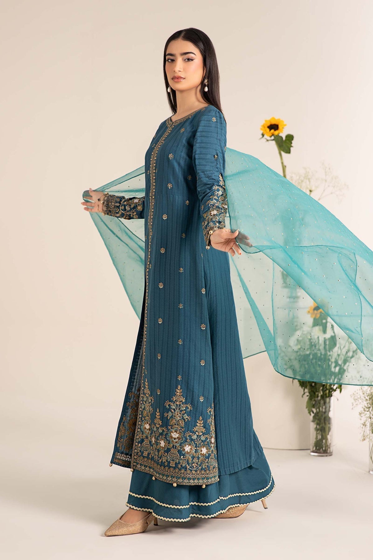 Maria B | Casual Pret 25 | DW-EF25-21 XL Blue Lawn