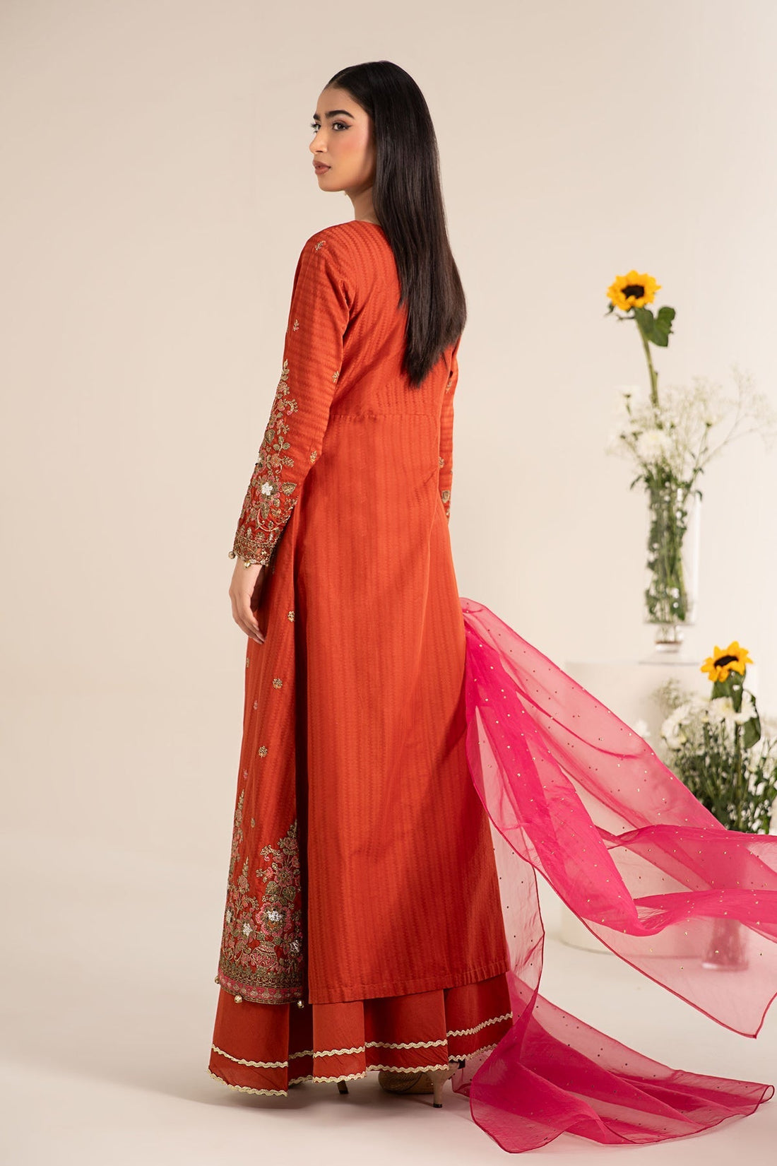Maria B | Casual Pret 25 | DW-EF25-21 XS Burnt Orange Lawn