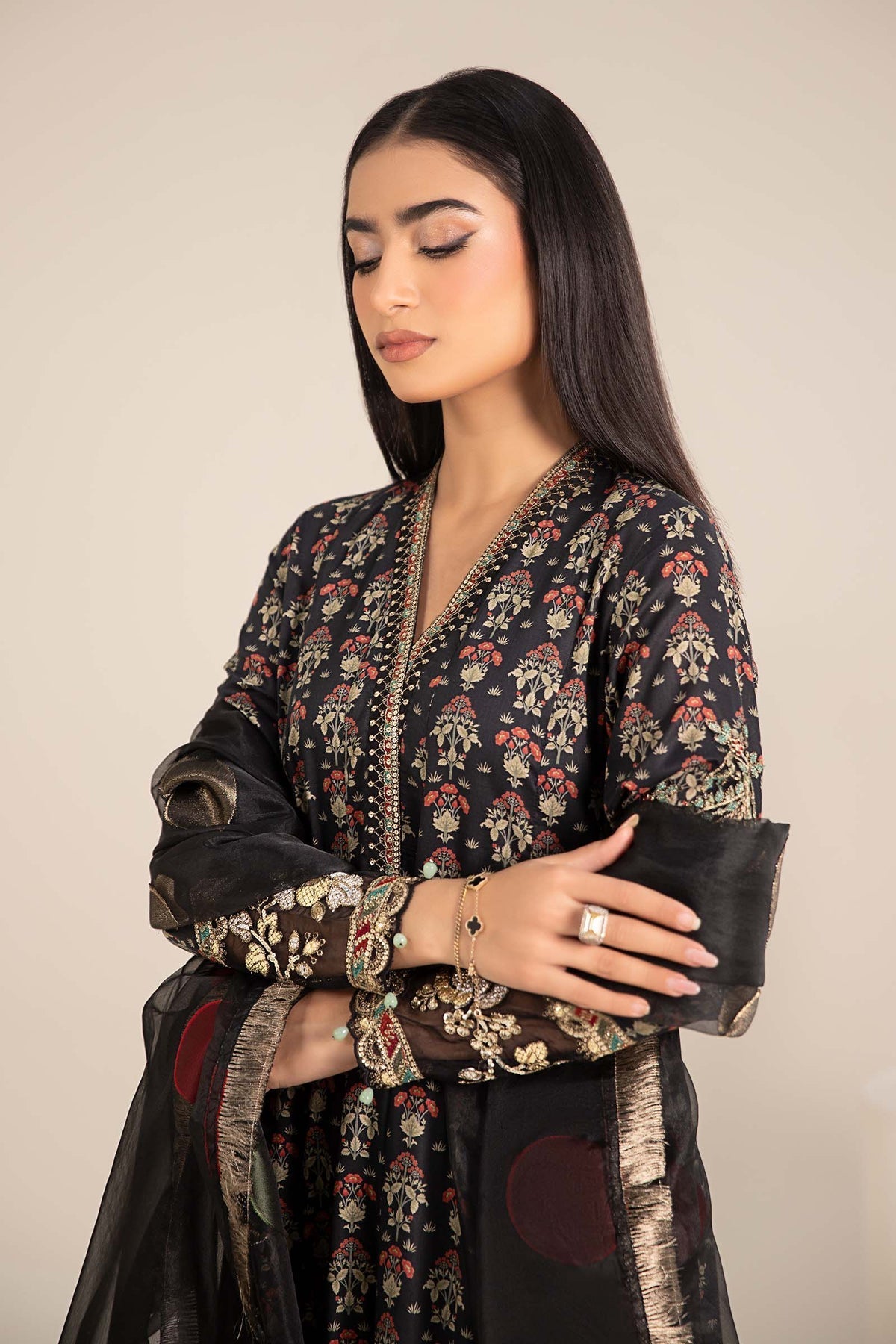 Maria B | Casual Pret 25 | DW-EF25-54 L Black Lawn