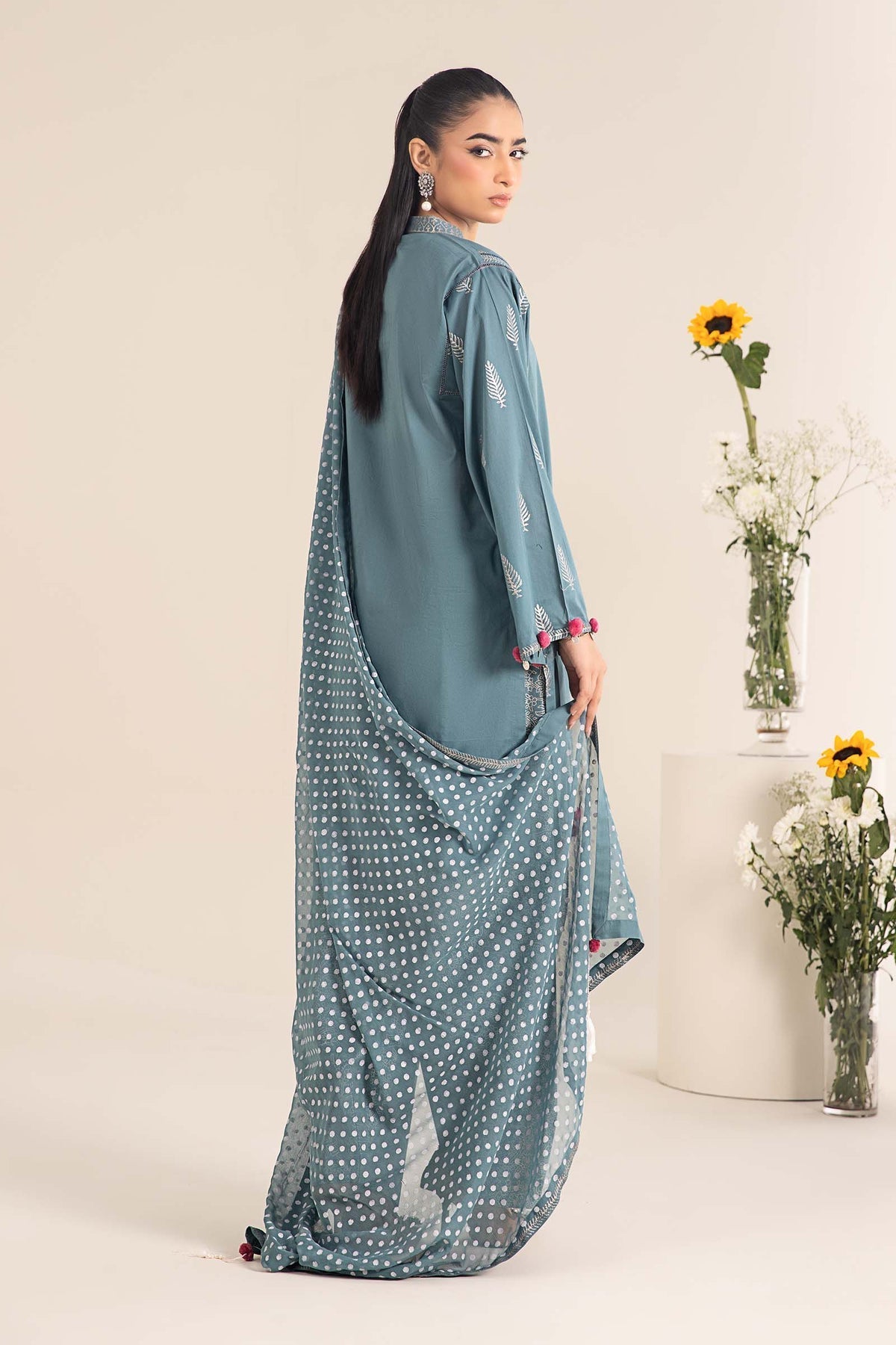 Maria B | Casual Pret 25 | DW-EF25-96 S Blue Gray Lawn