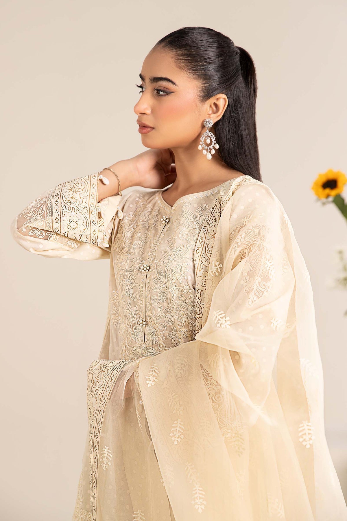 Maria B | Casual Pret 25 | DW-EF25-99 L Ivory Lawn