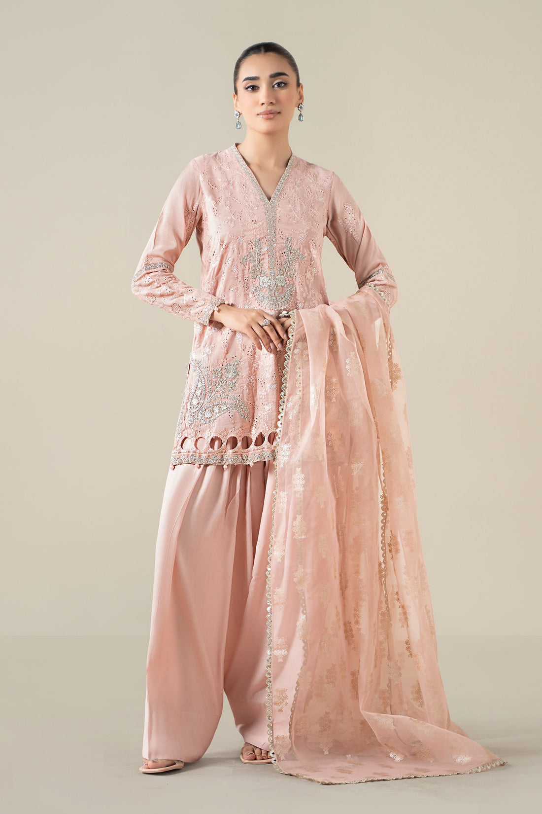 Maria B | Pre Fall 25 | Paper Cotton Suit 17 - Pakistani Designer Dress - by Maria B - Type : Ladies Clothes - 100% Original at Saira Sultan