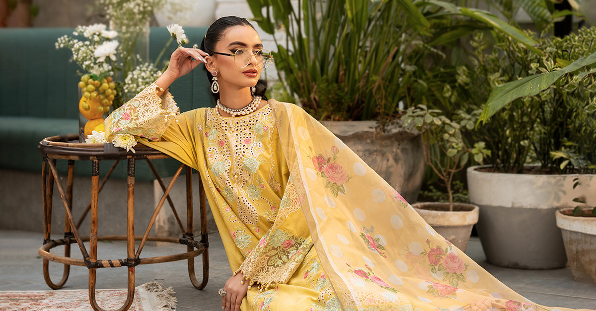 Maria B | Casual Pret 25 | DW-EF25-05/A XL Yellow Lawn