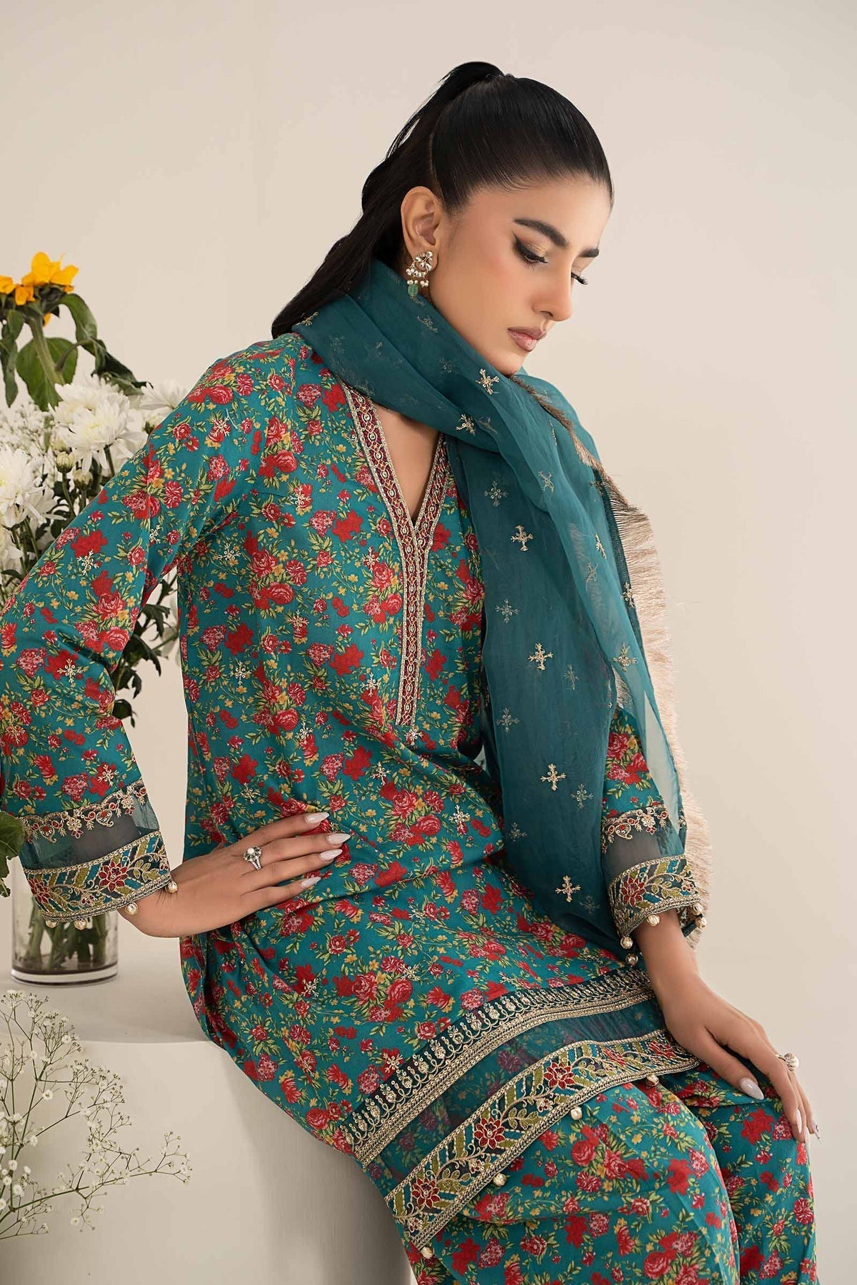 Maria B | Casual Pret 25 | DW-EF25-09 L Sea Green Lawn