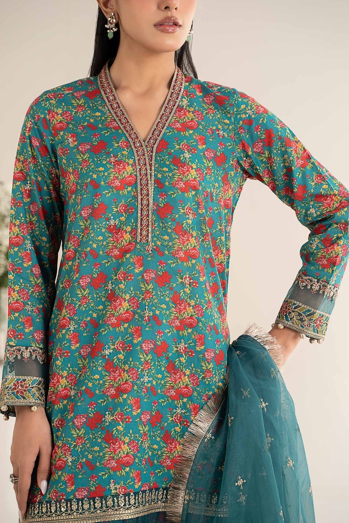 Maria B | Casual Pret 25 | DW-EF25-09 M Sea Green Lawn