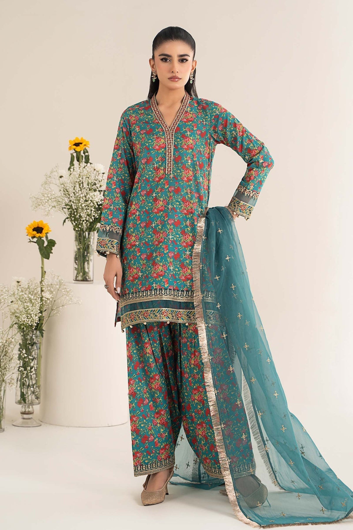 Maria B | Casual Pret 25 | DW-EF25-09 XS Sea Green Lawn