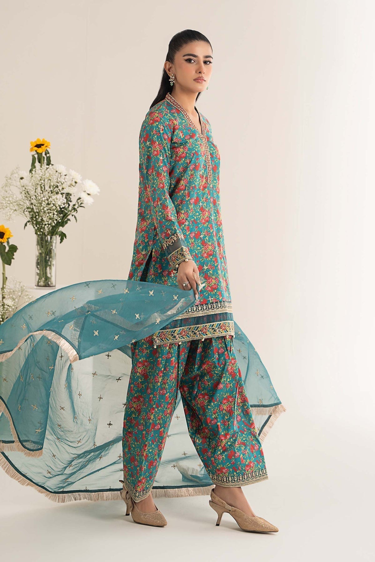 Maria B | Casual Pret 25 | DW-EF25-09 XL Sea Green Lawn