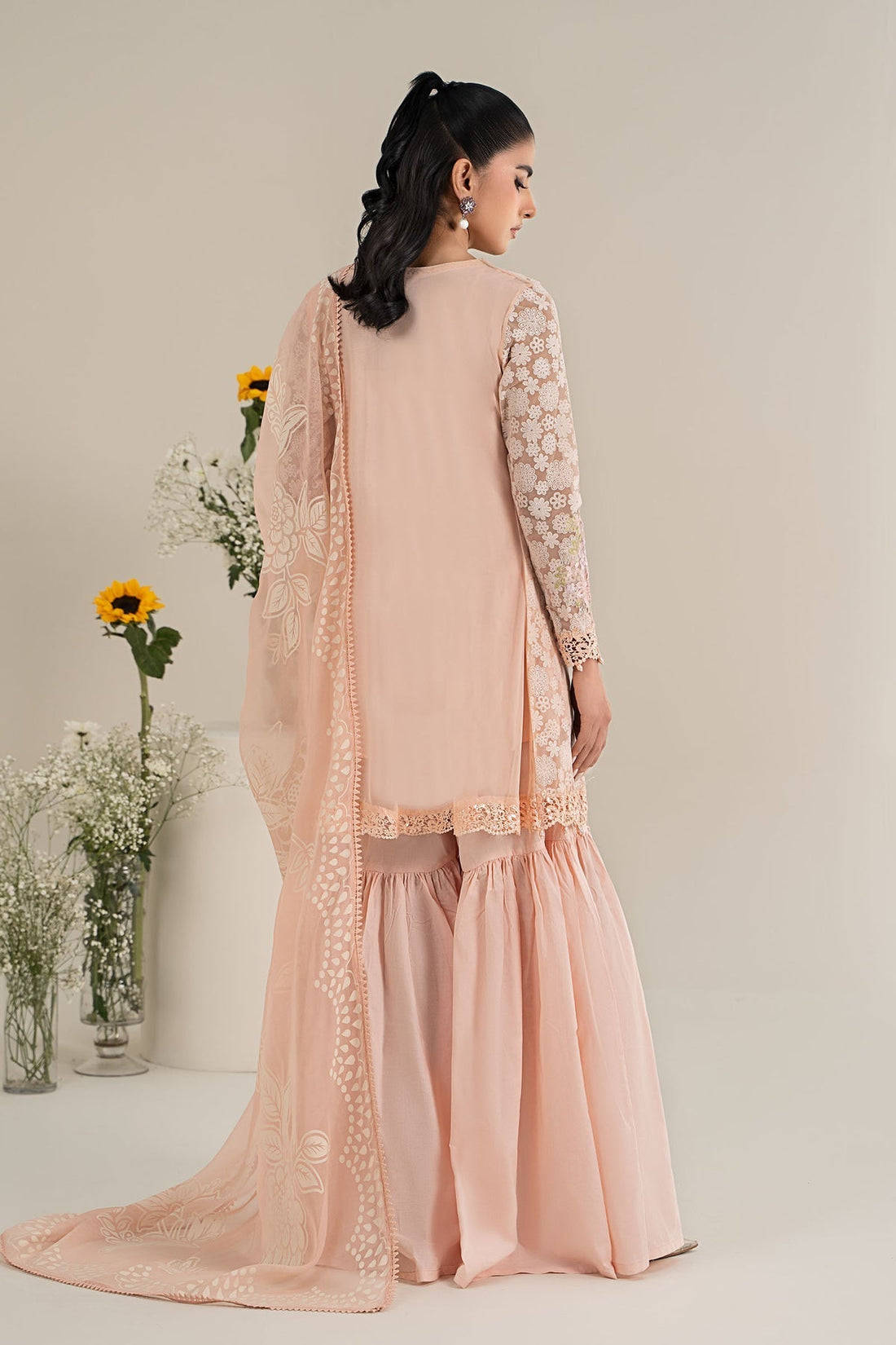 Maria B | Casual Pret 25 | DW-EF25-100 XS Peach Net