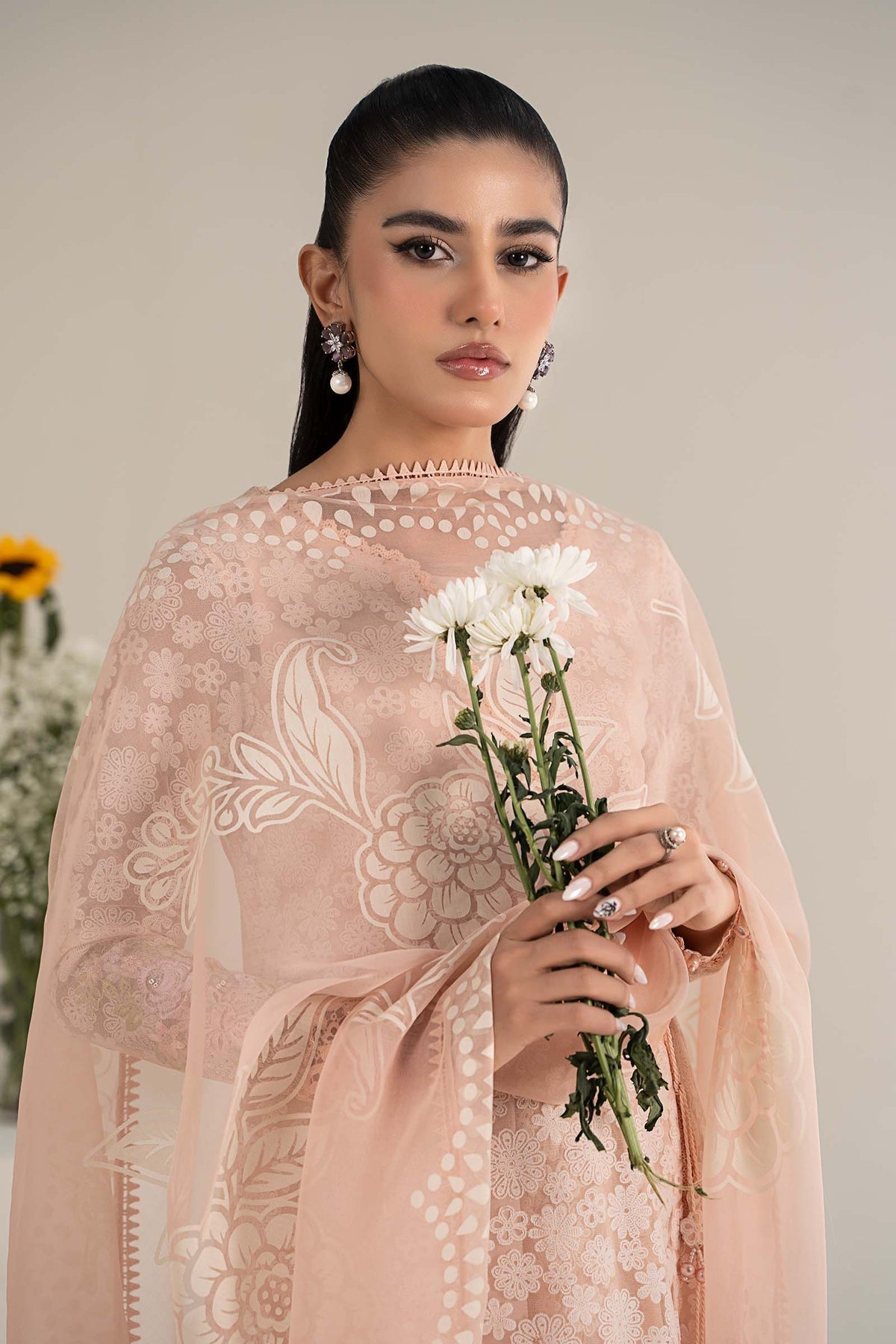 Maria B | Casual Pret 25 | DW-EF25-100 M Peach Net