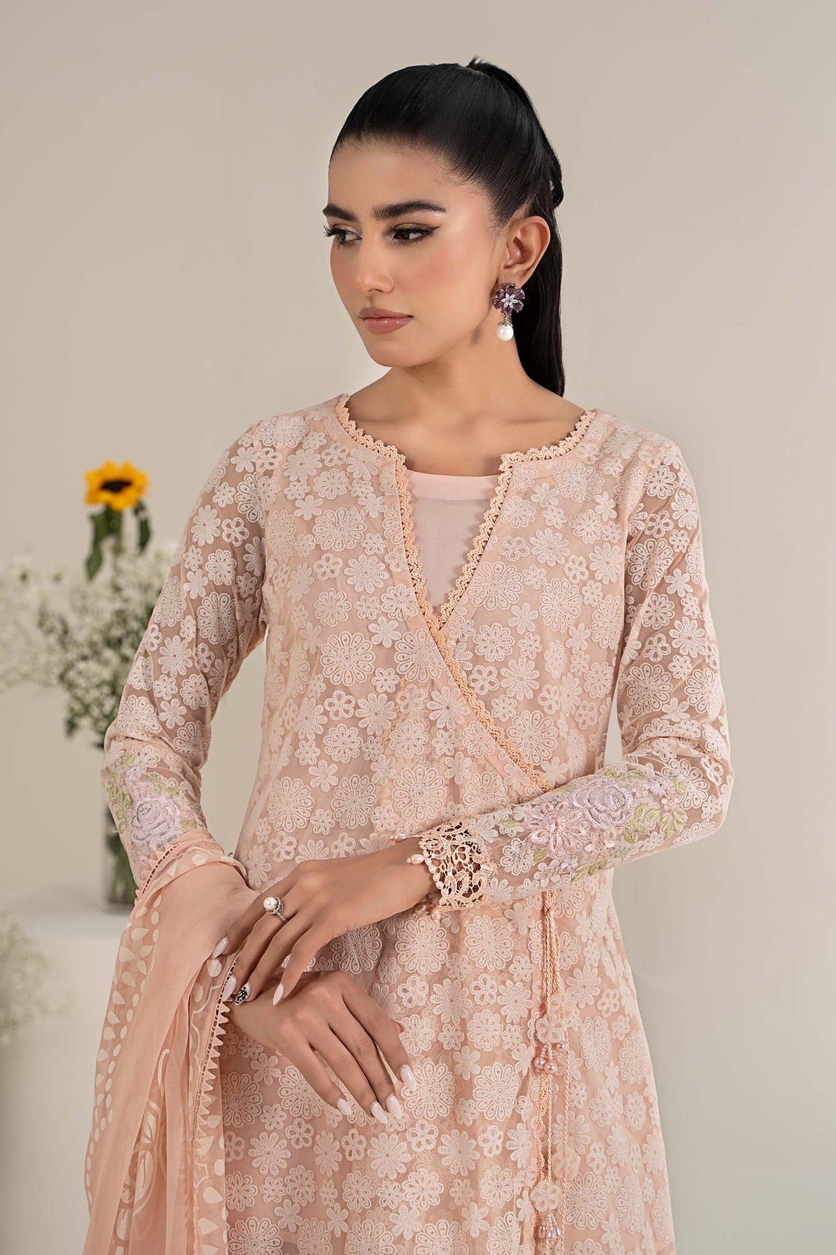 Maria B | Casual Pret 25 | DW-EF25-100 L Peach Net