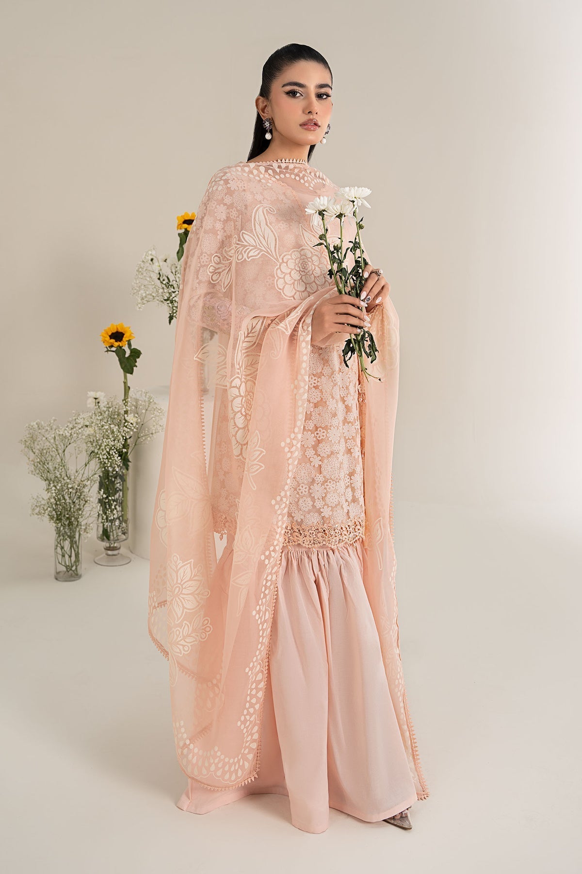 Maria B | Casual Pret 25 | DW-EF25-100 XL Peach Net