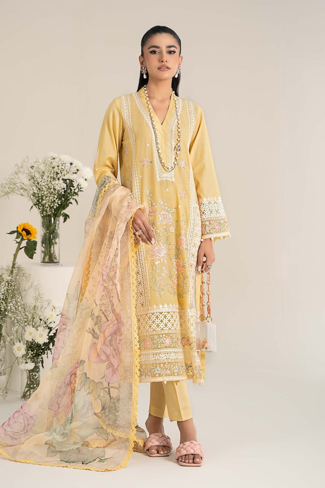 Maria B | Casual Pret 25 | DW-EF25-151 XS Yellow Lawn