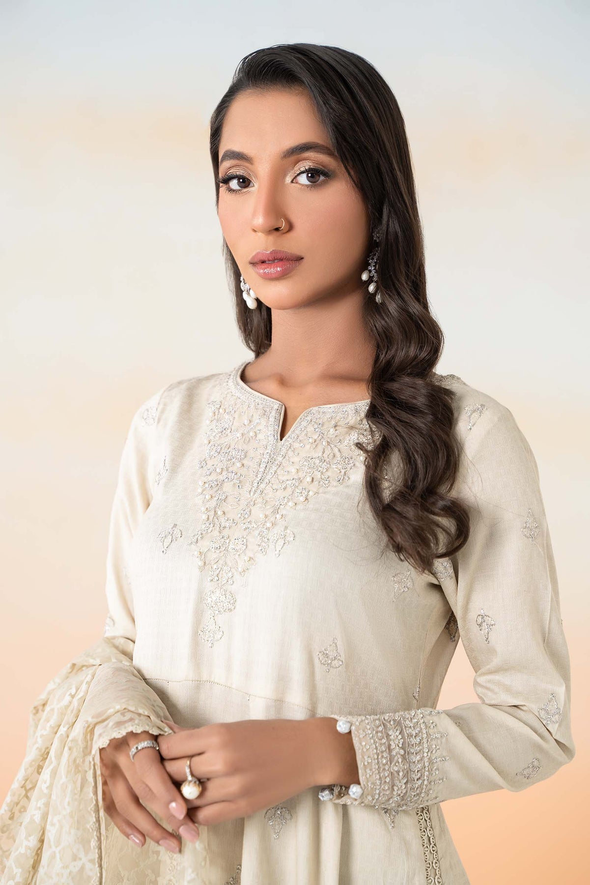 Maria B | Casual Pret 25 | DW-EF25-30 M Beige Lawn