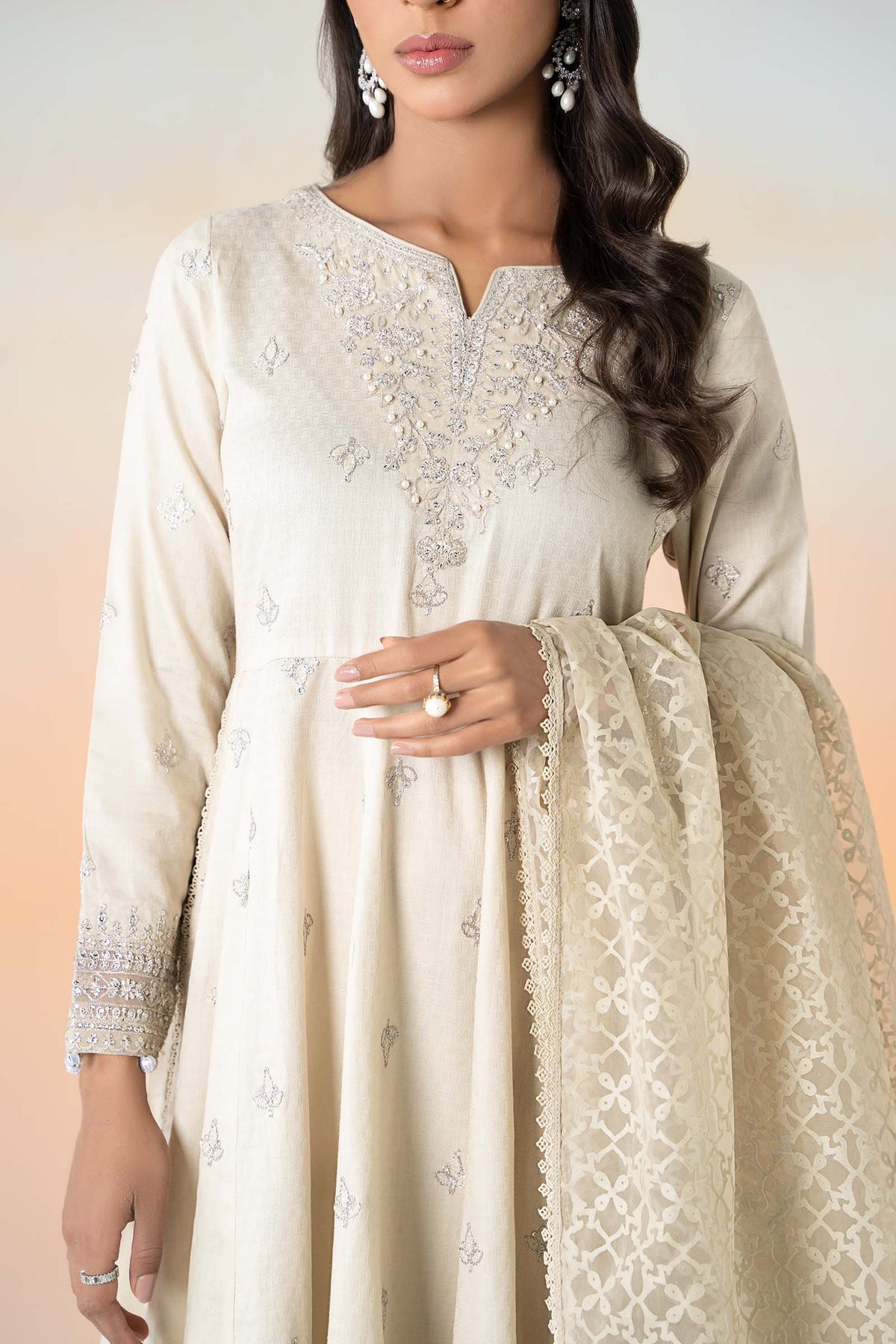 Maria B | Casual Pret 25 | DW-EF25-30 L Beige Lawn