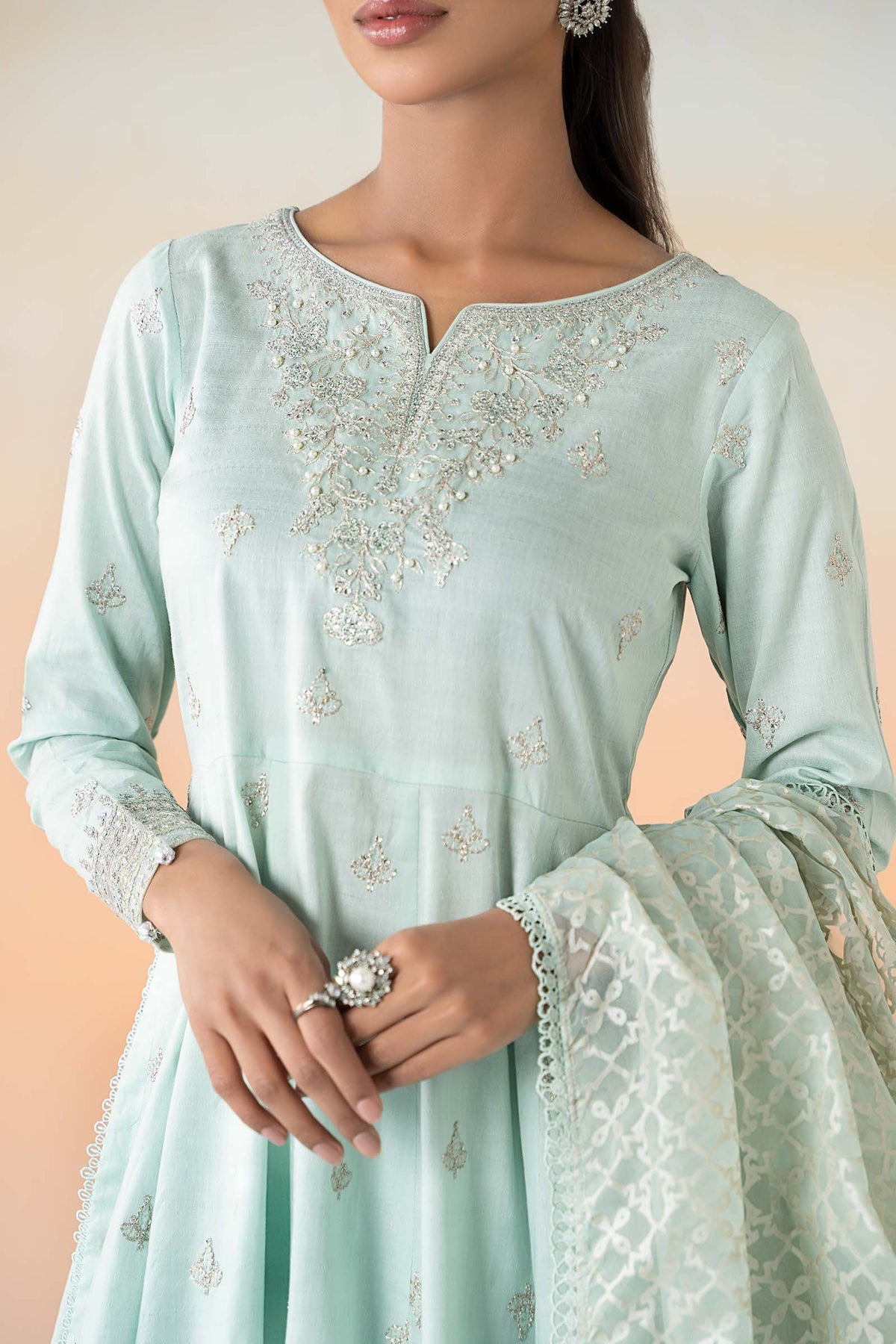 Maria B | Casual Pret 25 | DW-EF25-30 M Sky Blue Lawn