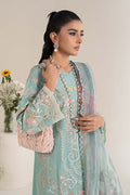 Maria B | Casual Pret 25 | DW-EF25-49 L Ice Blue Jacquard Lawn