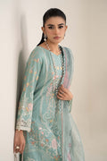 Maria B | Casual Pret 25 | DW-EF25-49 XL Ice Blue Jacquard Lawn