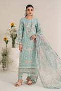 Maria B | Casual Pret 25 | DW-EF25-49 XS Ice Blue Jacquard Lawn