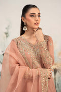 Maria B | Casual Pret 25 | DW-EF25-88 XL Peach Cotton Net