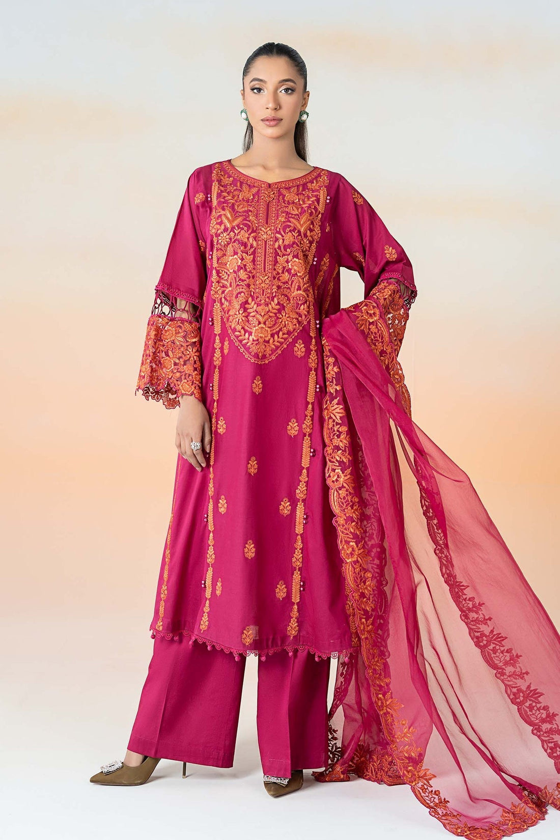 Maria B | Casual Pret 25 | DW-EF25-95 XS Magenta Lawn