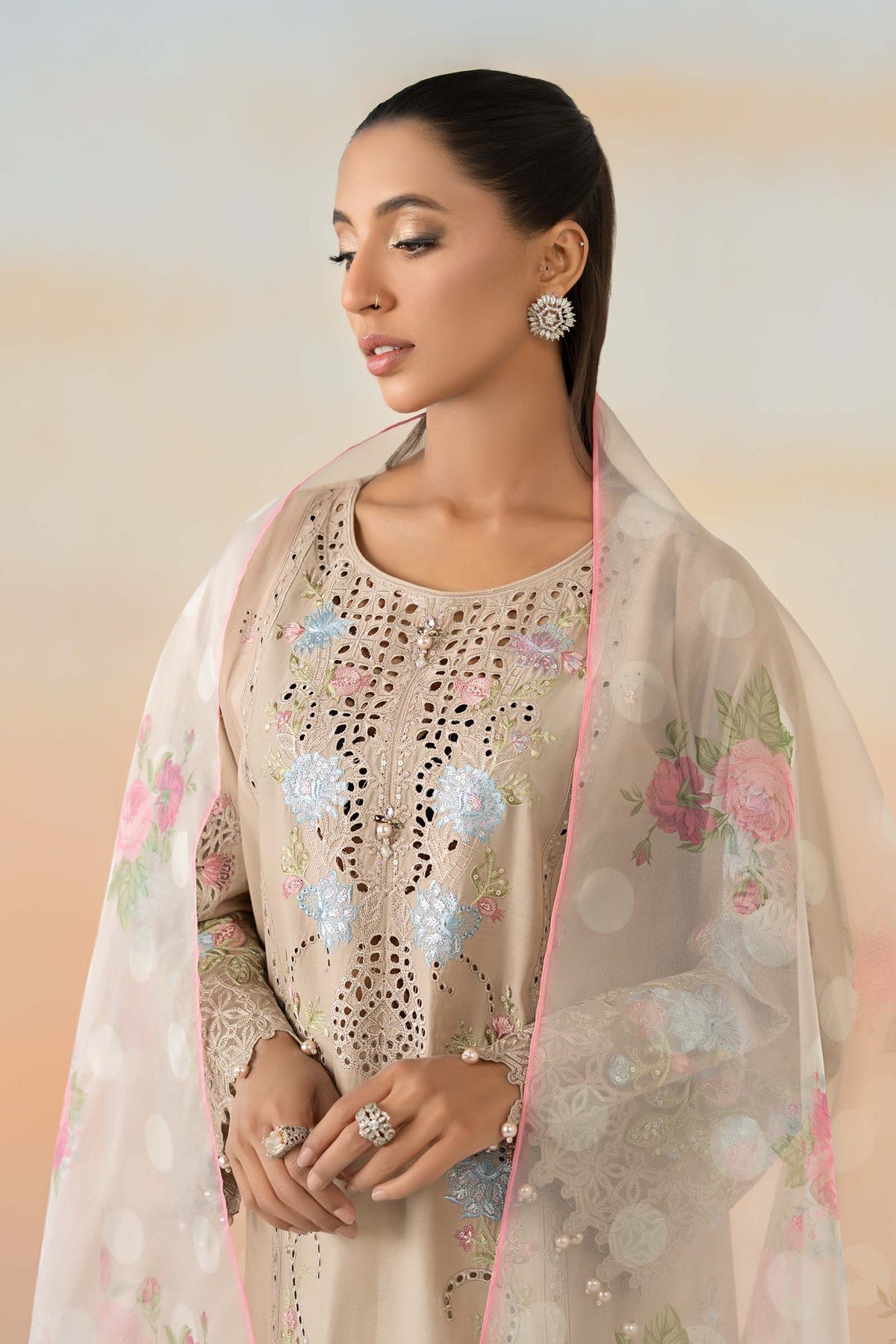 Maria B | Casual Pret 25 | DW-EF25-05 L Beige Lawn
