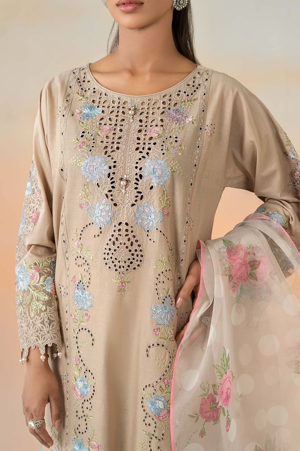 Maria B | Casual Pret 25 | DW-EF25-05 M Beige Lawn