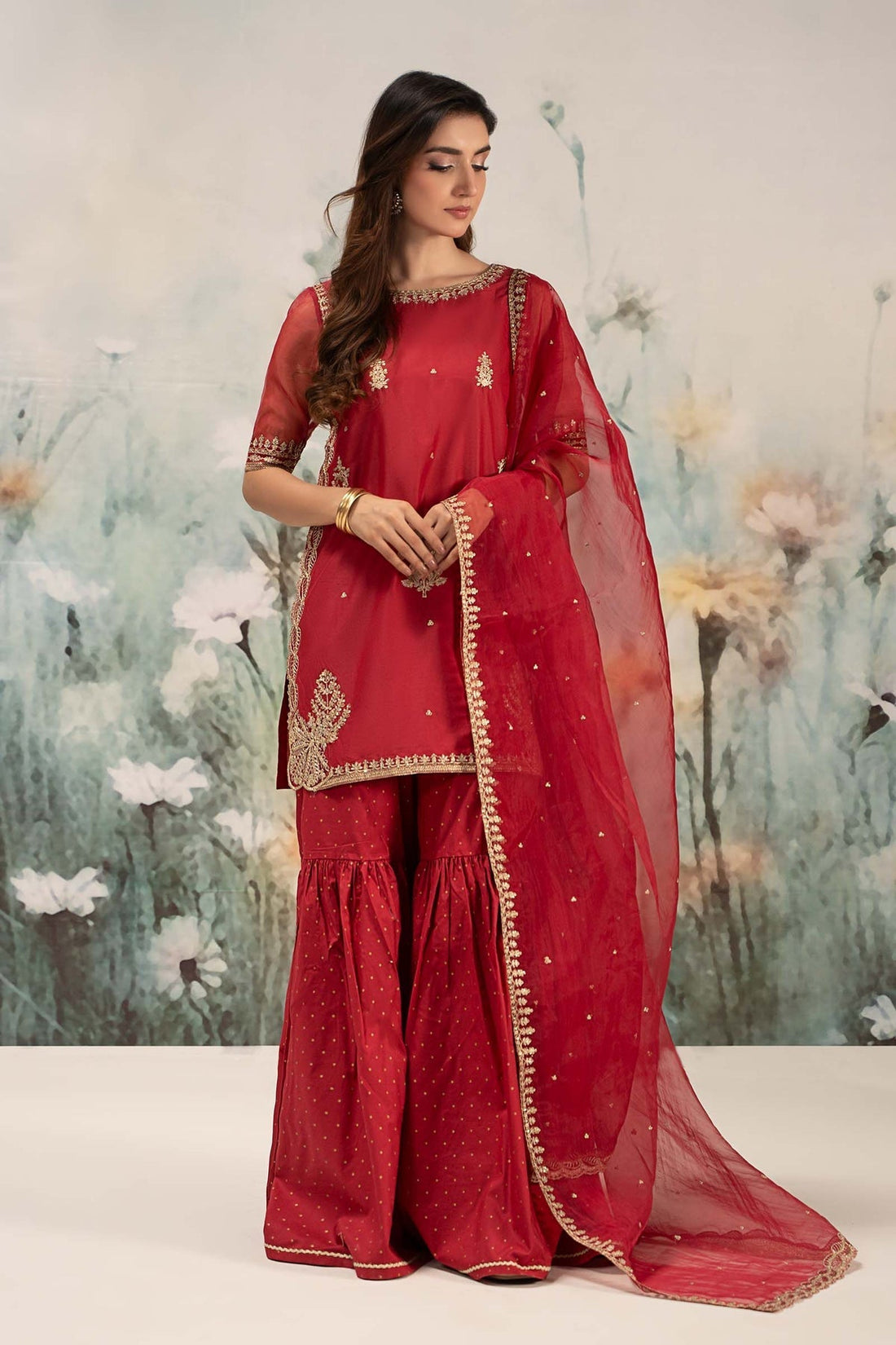 Maria B | Casual Pret 25 | DW-EF25-102 XS Red Lawn
