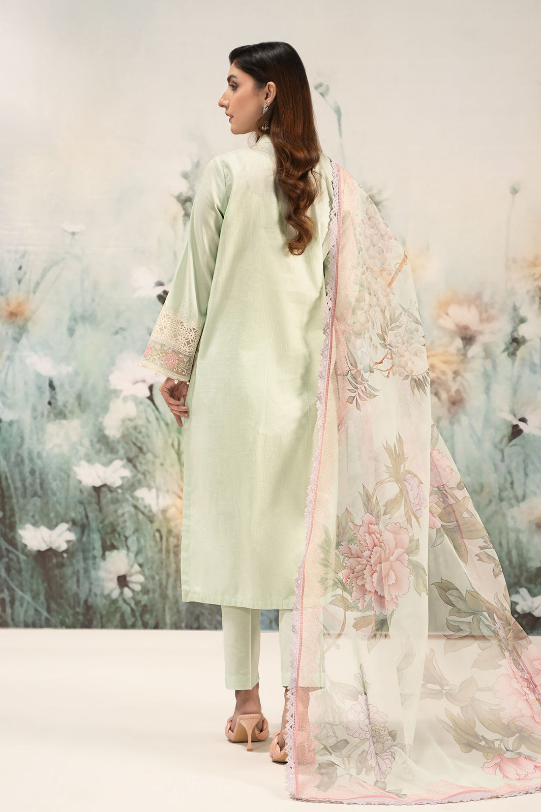 Maria B | Casual Pret 25 | DW-EF25-151 XS Mint Green Lawn