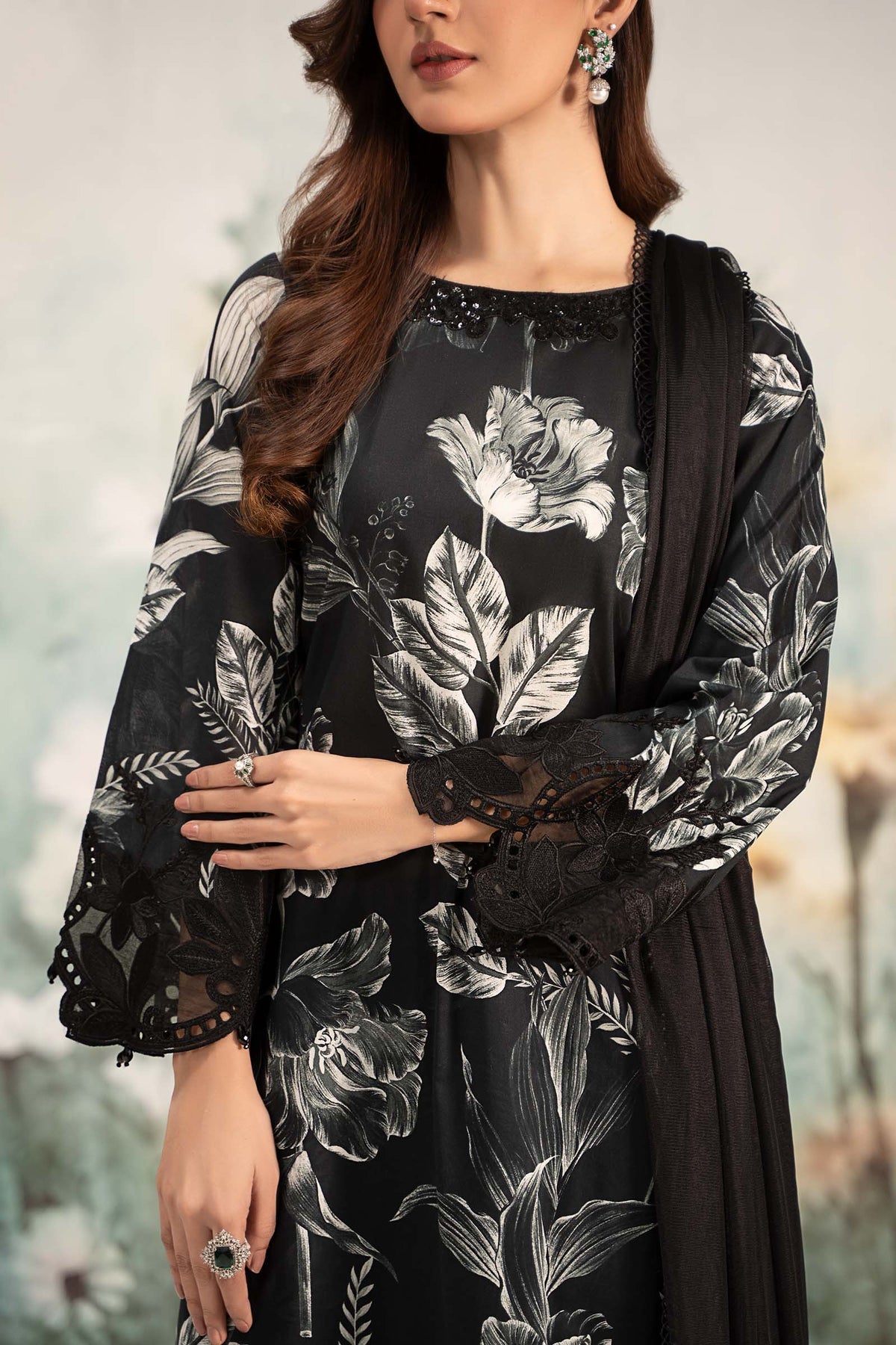 Maria B | Casual Pret 25 | DW-EF25-29 M Black Lawn