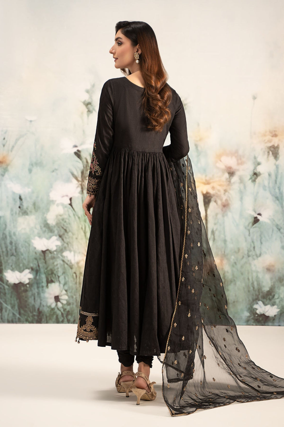 Maria B | Casual Pret 25 | DW-EF25-43 XS Black Jacquard Lawn