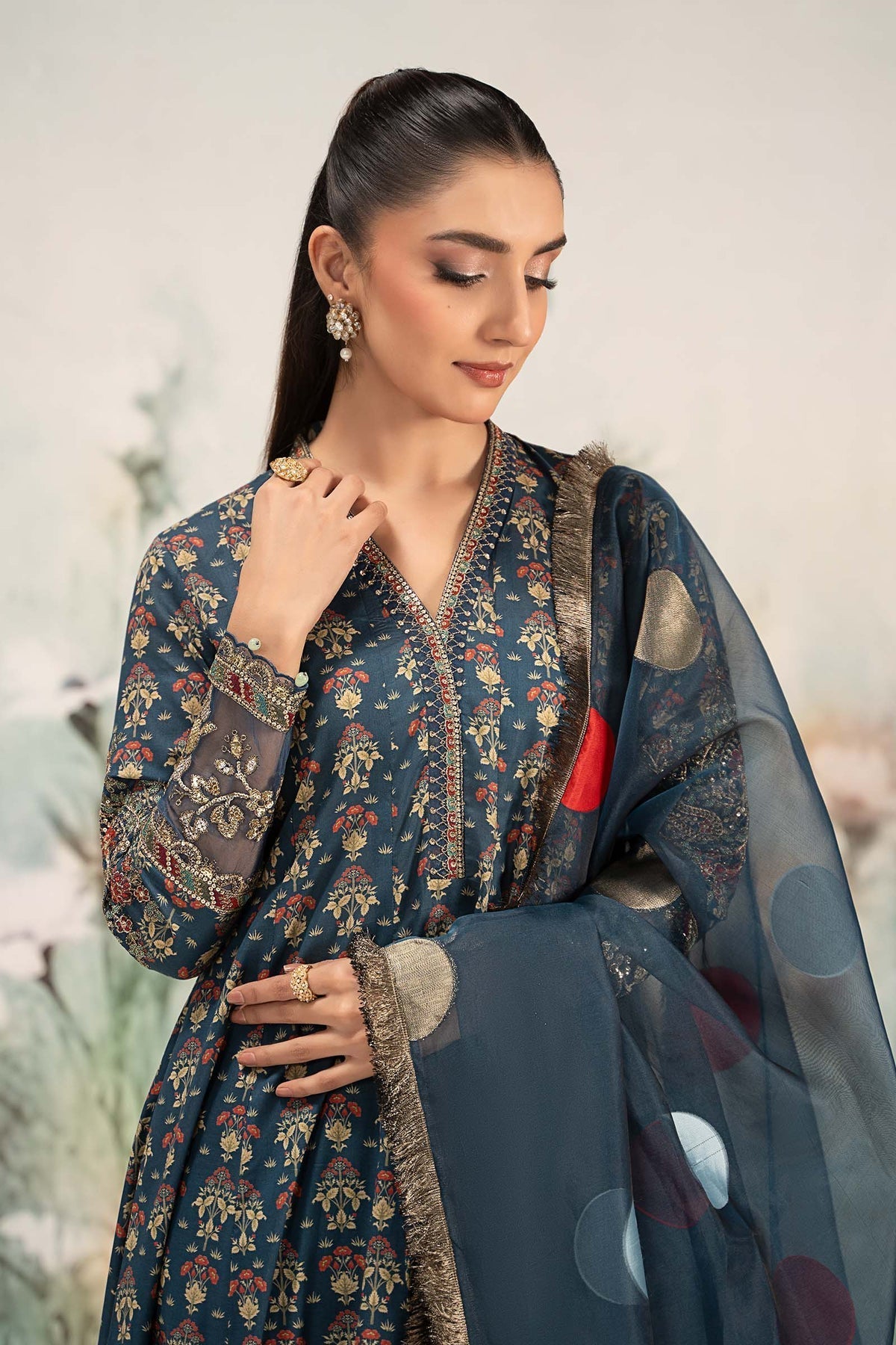 Maria B | Casual Pret 25 | DW-EF25-54 L Navy Blue Lawn
