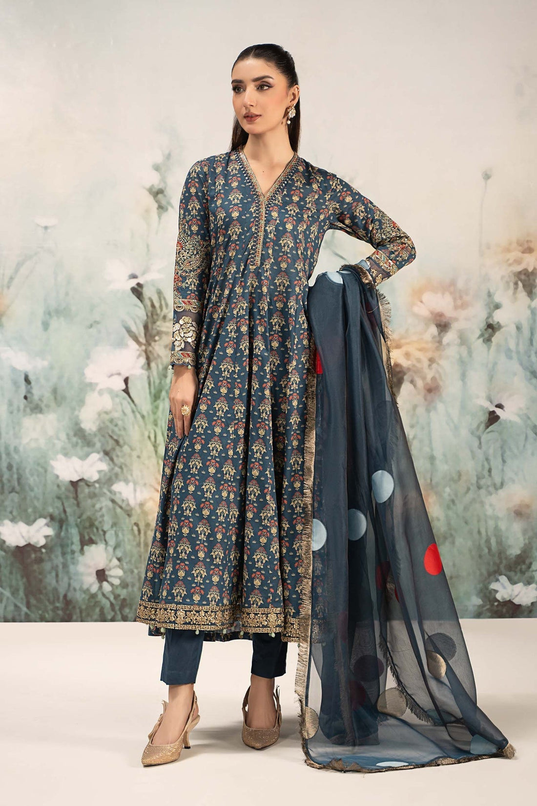 Maria B | Casual Pret 25 | DW-EF25-54 XS Navy Blue Lawn