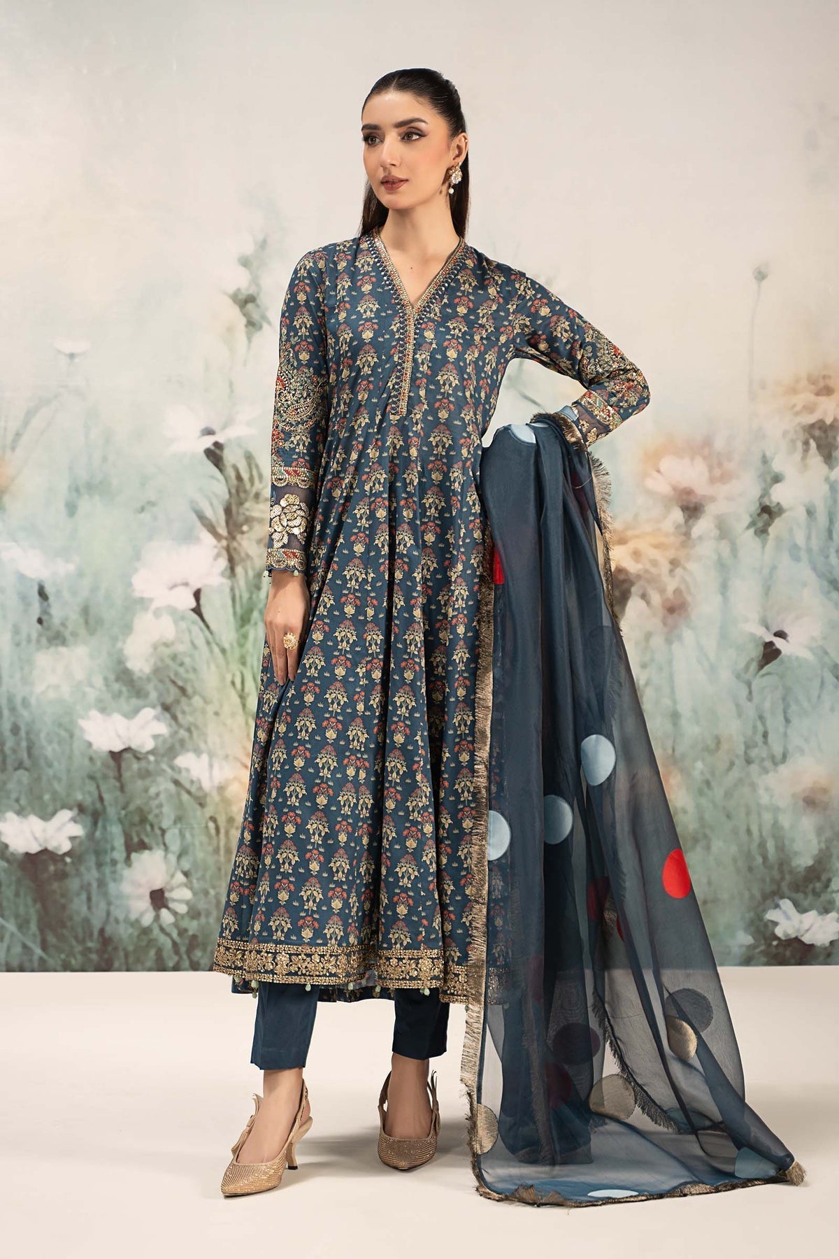 Maria B | Casual Pret 25 | DW-EF25-54 XS Navy Blue Lawn