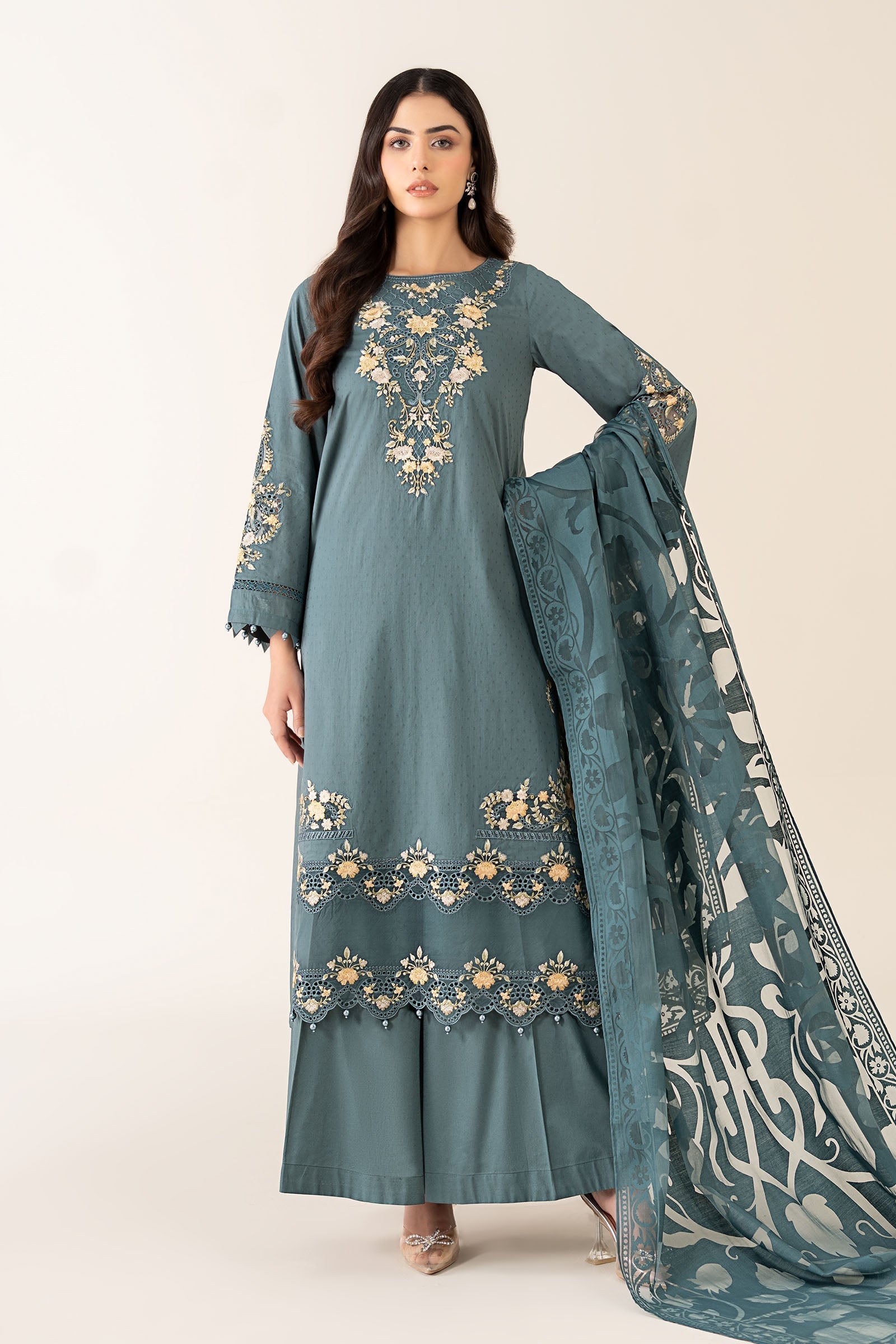 Maria B | Pre Fall 25 | Dobby Suit 15 - Pakistani Designer Dress - by Maria B - Type : Ladies Clothes - 100% Original at Saira Sultan