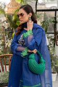Maria B | Casual Pret 25 | DW-EF25-15 L Blue Jacquard Lawn