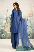 Maria B | Casual Pret 25 | DW-EF25-15 S Blue Jacquard Lawn