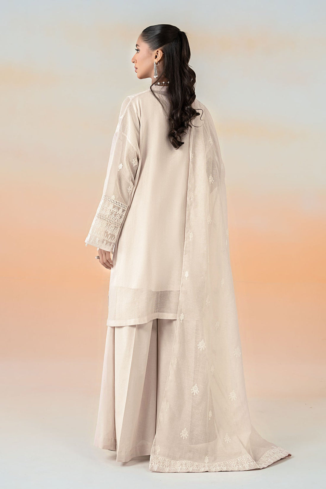 Maria B | Casual Pret 25 | DW-EF25-92 S Off White Cotton Net