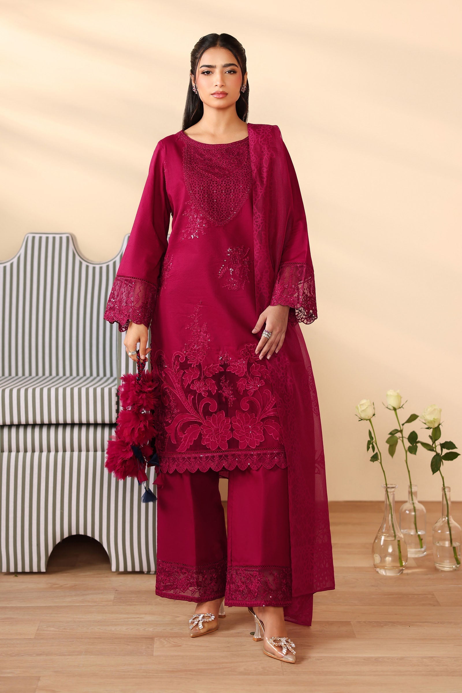 Maria B | Pre Fall 25 | Dobby Suit 12 - Pakistani Designer Dress - by Maria B - Type : Ladies Clothes - 100% Original at Saira Sultan
