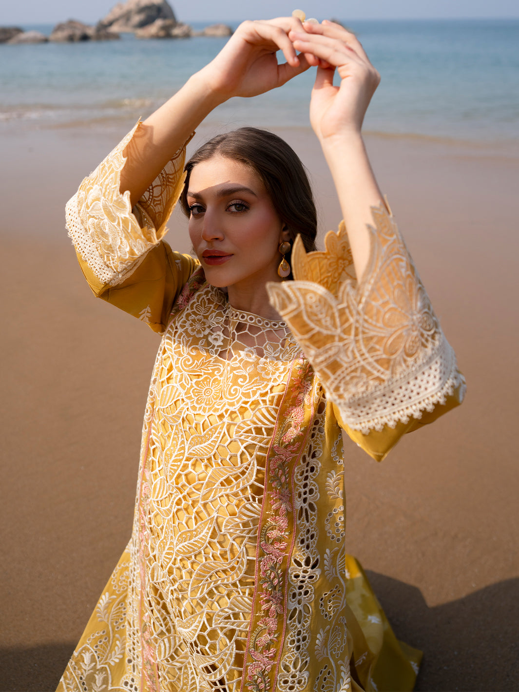 Mahnur | Sirena Luxury Lawn 25 | Dahlia M Pale Yellow Lawn
