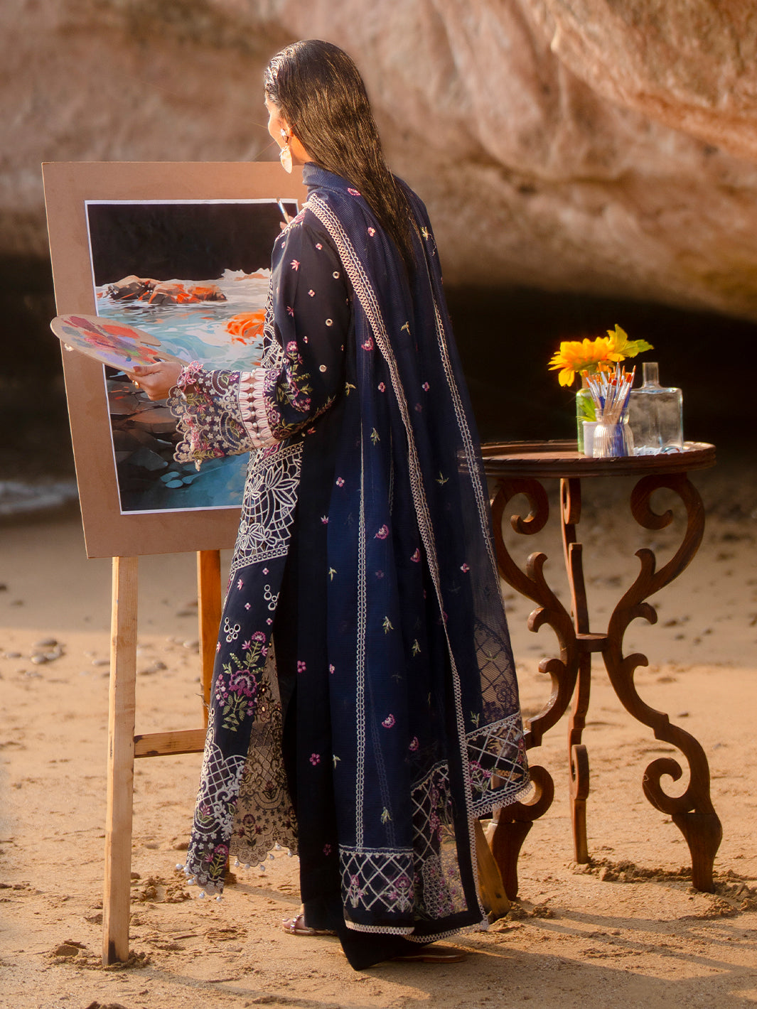 Mahnur | Sirena Luxury Lawn 25 | Derya XS Midnight Blue Lawn