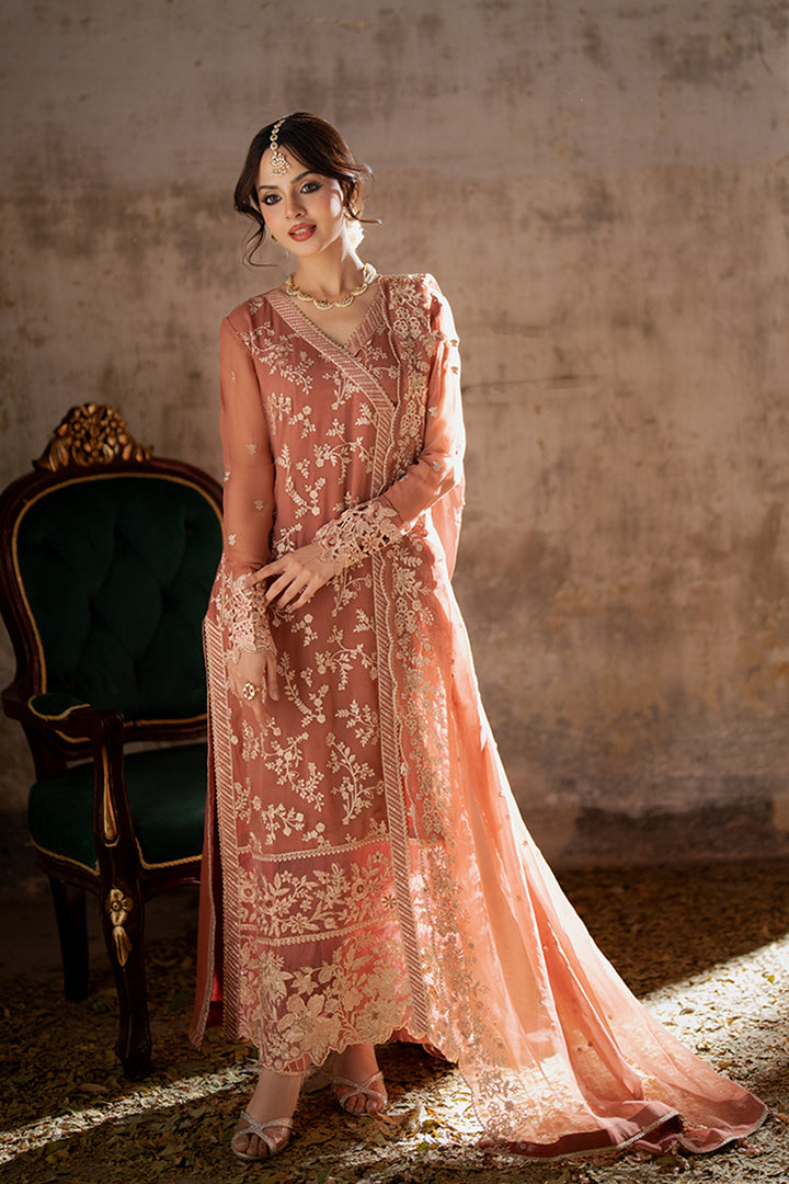 Azure | Ensembles Embroidered Formals | Dusky Bloom XS Tea Pink Chiffon