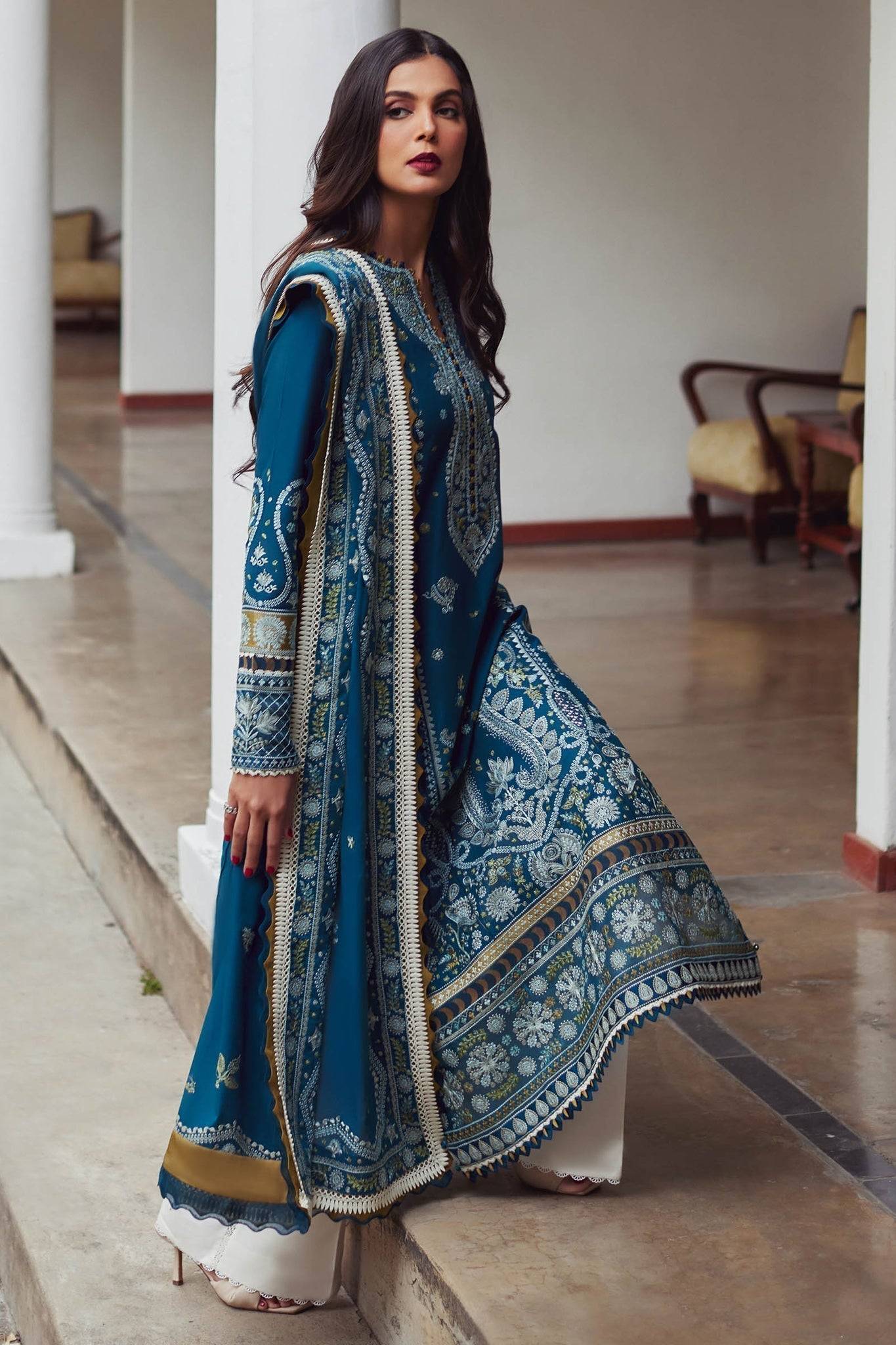 Elan | Lawn24 | MAHROSH (EL24-04 A) - Pakistani Designer Dress - by Elan | Type: Luxury - 100% Original at Saira Sultan
