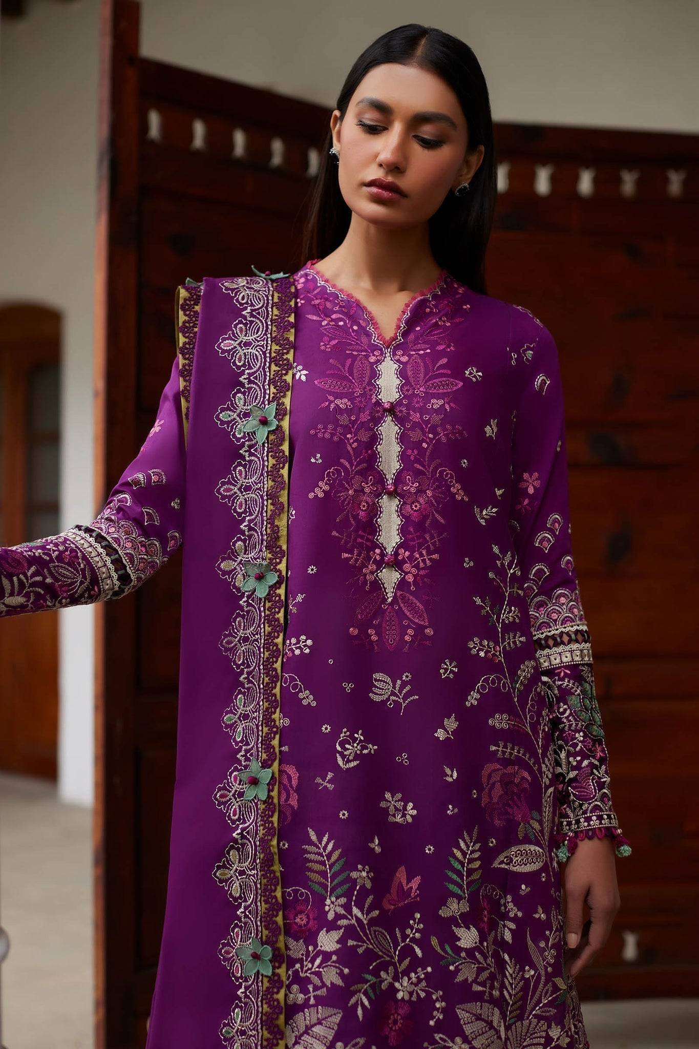 Elan | Lawn24 |QISTINA (EL24-03 A) - Pakistani Designer Dress - by Elan | Type: Luxury - 100% Original at Saira Sultan