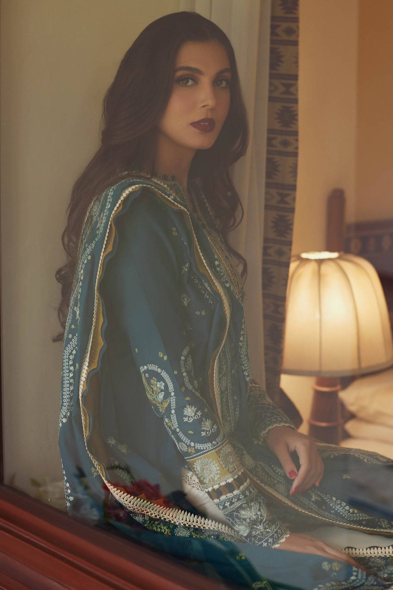 Elan | Lawn24 | MAHROSH (EL24-04 A) - Pakistani Designer Dress - by Elan | Type: Luxury - 100% Original at Saira Sultan
